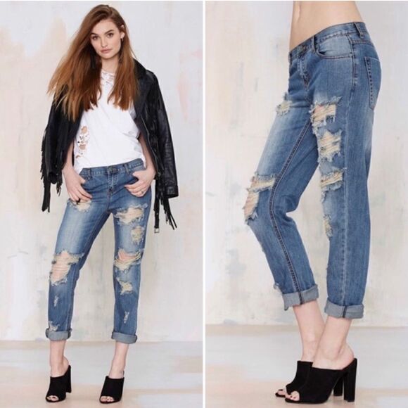 One Teaspoon Awesome Baggies Low Waist Medium Rise Relaxed Leg Tapered Cuffed - Picture 2 of 15